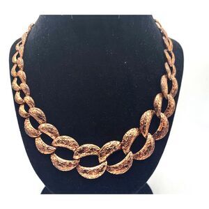 Vintage Chunky Copper tone Chain Necklace 18in